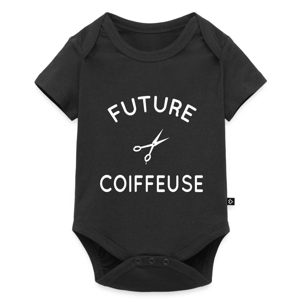 Body Bébé bio manches courtes - Future coiffeuse - noir