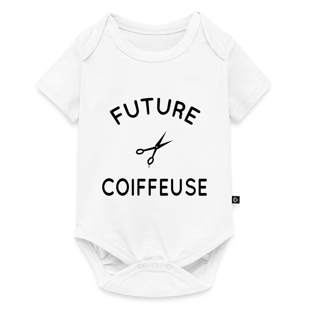 Body Bébé bio manches courtes - Future coiffeuse - blanc