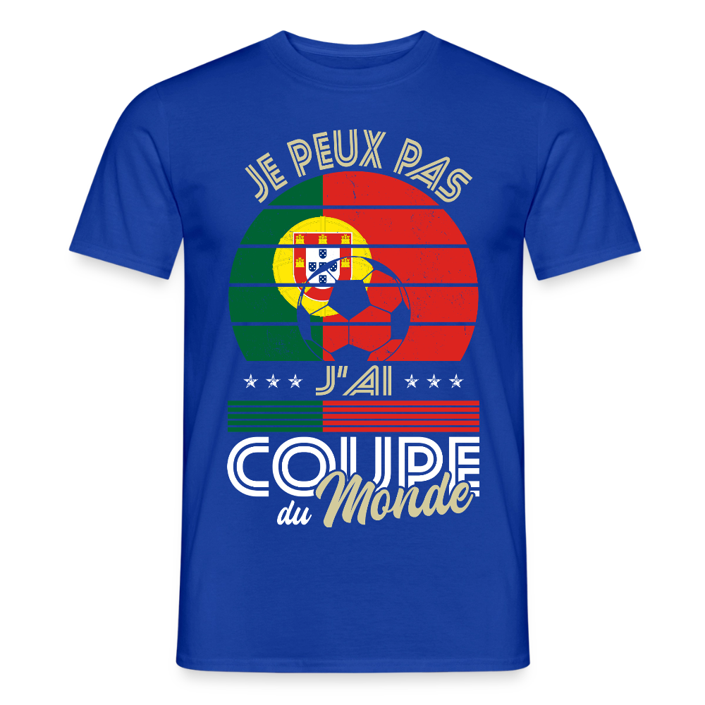 T-shirt Homme - Je peux pas j'ai Coupe du Monde - Portugal - bleu foncé