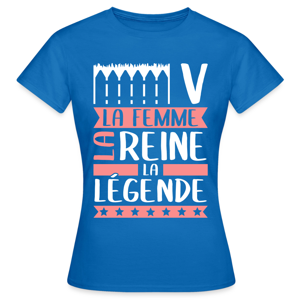 T-shirt femme Eve rébus – La femme, la reine, la légende - bleu royal