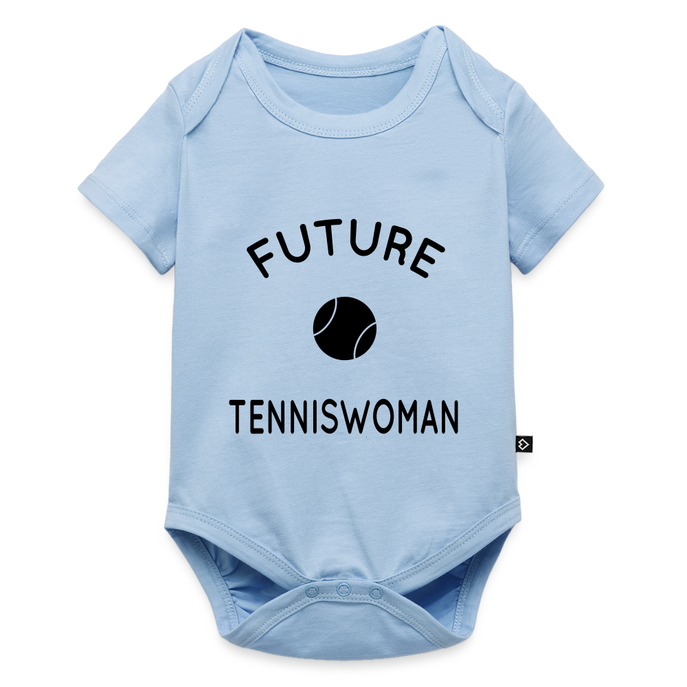 Body Bébé bio manches courtes - Future tenniswoman - bleu clair
