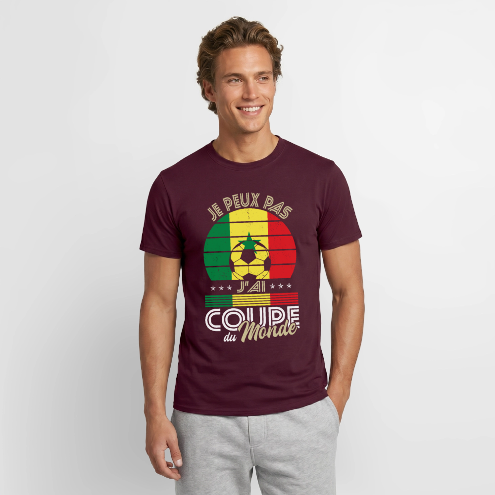 T-shirt Homme - Je peux pas j'ai Coupe du Monde - Sénégal - rouge brique