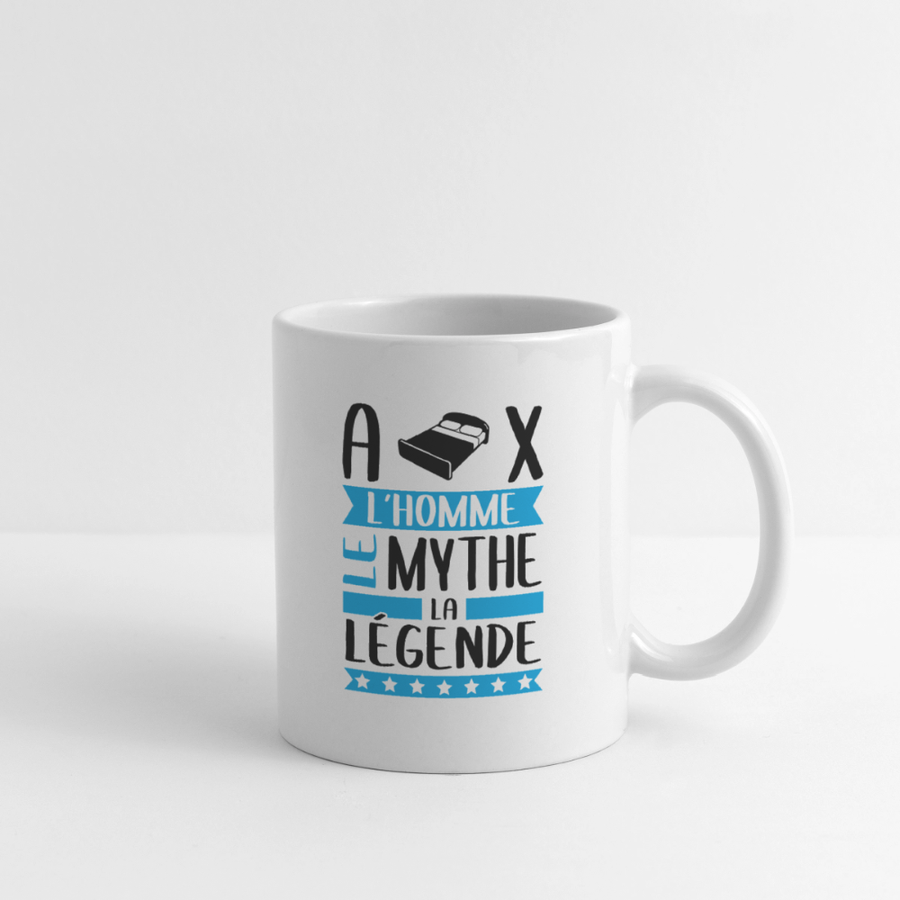 Mug blanc Alix rébus – L’homme, le mythe, la légende - blanc