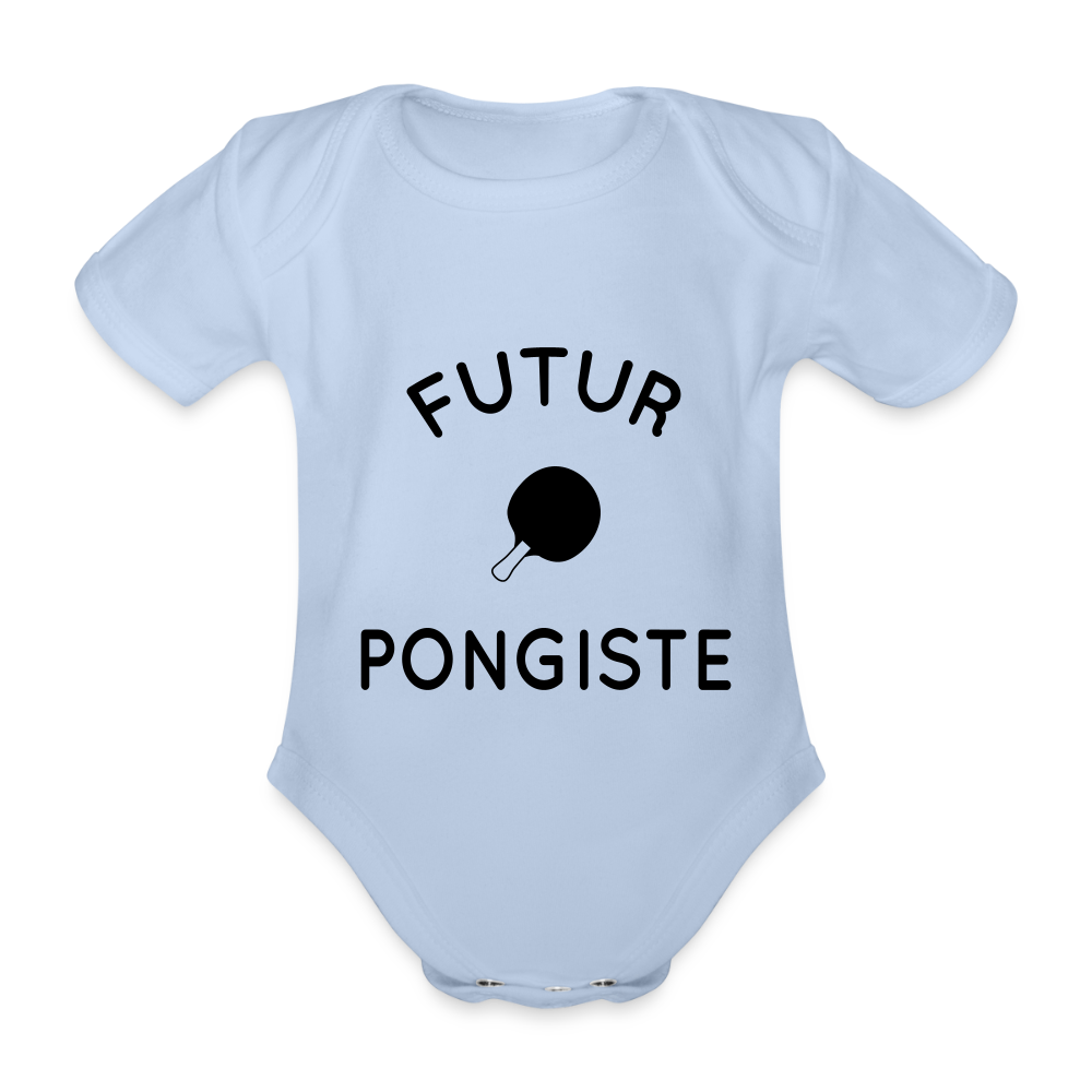 Body Bébé bio manches courtes - Futur pongiste - ciel