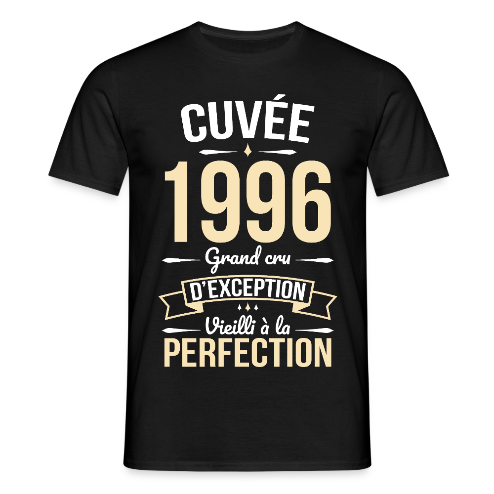 T-shirt anniversaire homme 30 ans – Cuvée 1996, Grand cru d’exception - noir