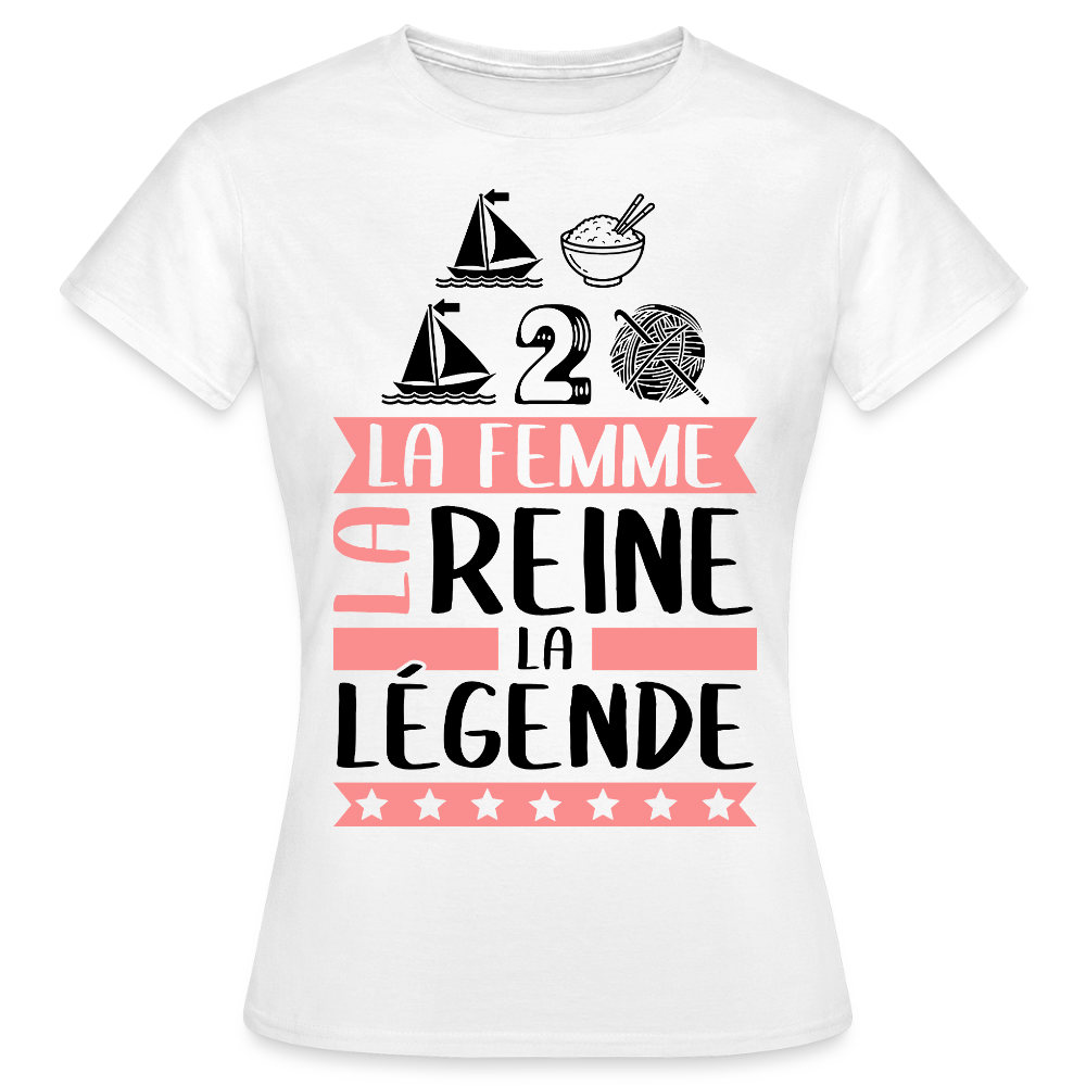 T-shirt femme coloris clair Marie-Madeleine rébus – La Femme, la reine, la légende - blanc
