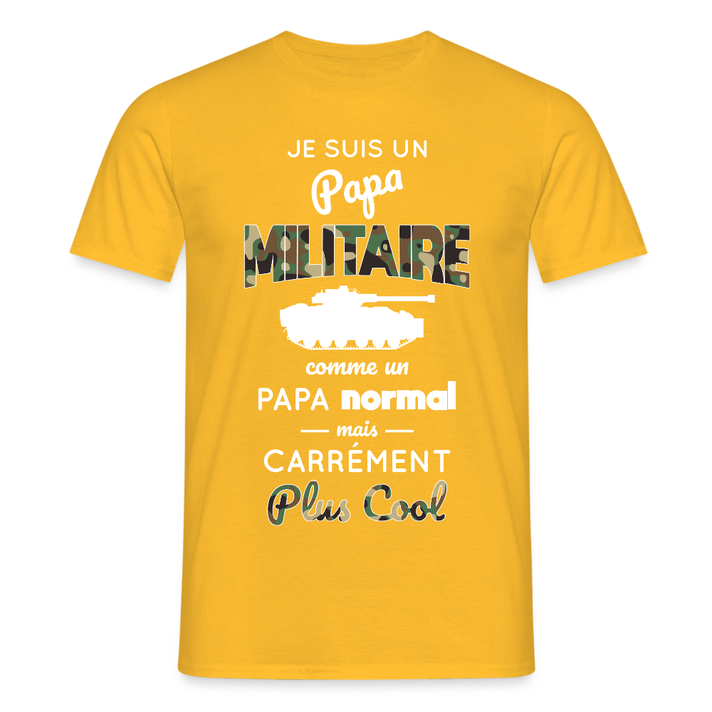 T-shirt Homme - Papa militaire plus cool - jaune