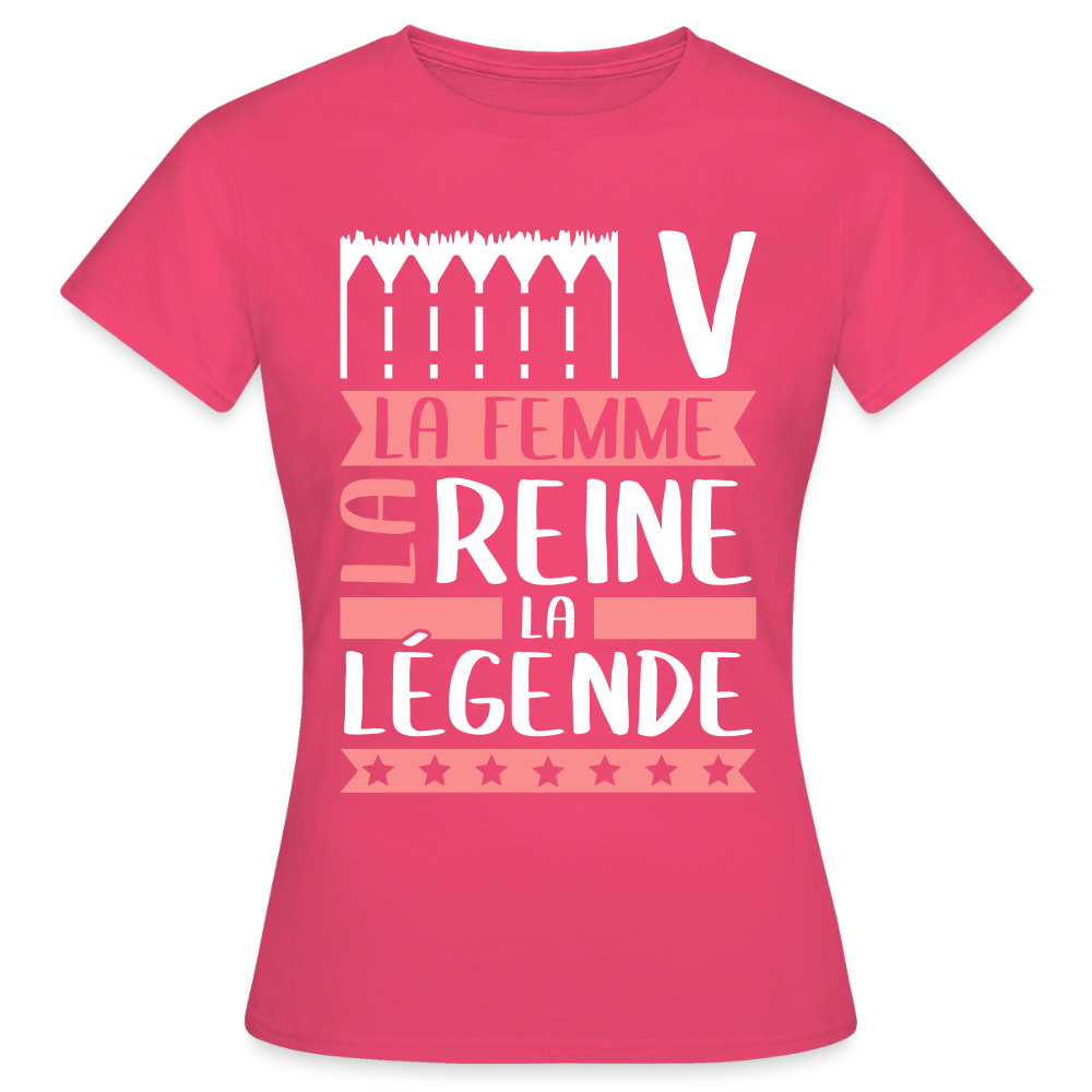 T-shirt femme Eve rébus – La femme, la reine, la légende - rose azalée