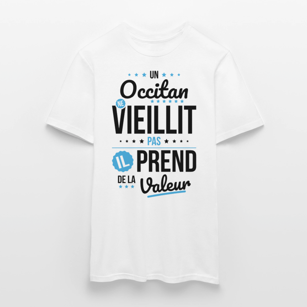 T-shirt Homme - Un Occitan ne vieillit pas - blanc