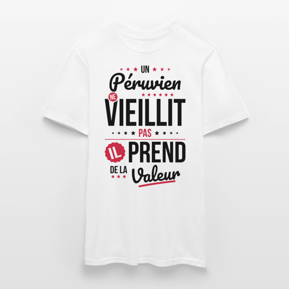 T-shirt Homme - Un Péruvien ne vieillit pas - blanc