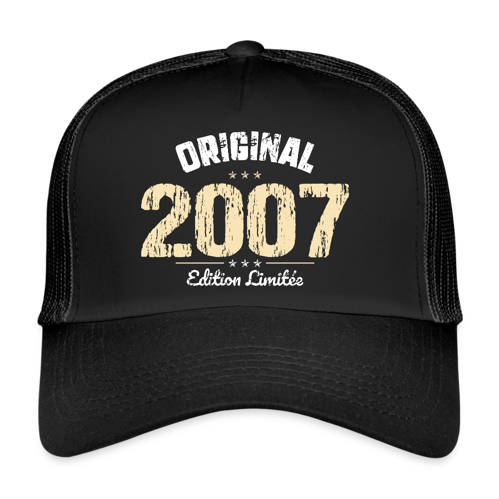 Casquette Trucker - Anniversaire 18 Ans - Original 2007 - noir/noir