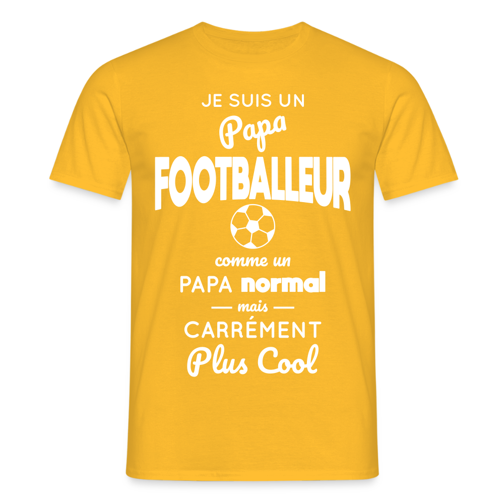 T-shirt Homme - Papa footballeur plus cool - jaune