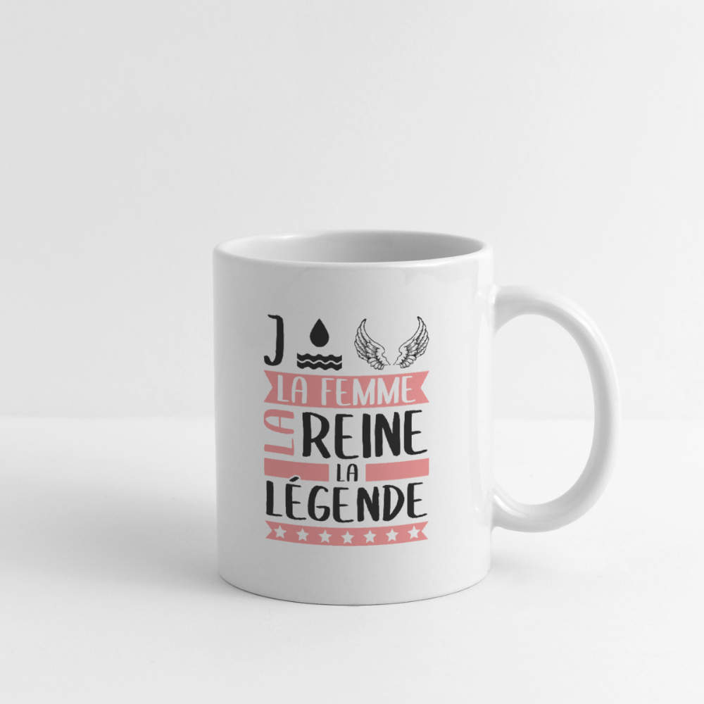 Mug blanc Joëlle rébus – La femme, la reine, la légende - blanc
