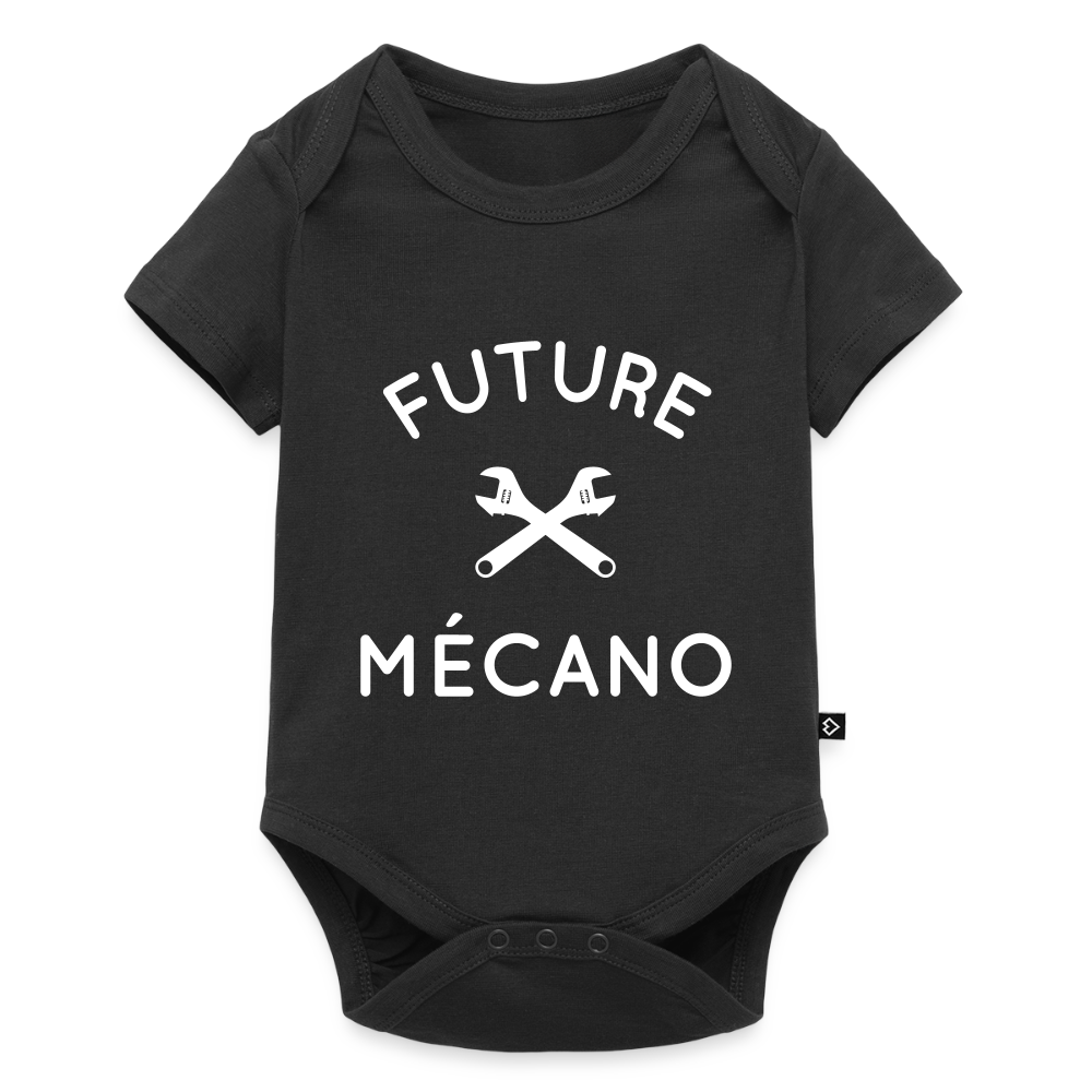 Body Bébé bio manches courtes - Future mécano - noir