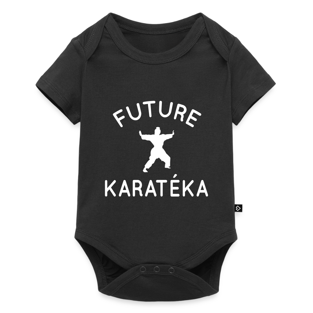 Body Bébé bio manches courtes - Future karatéka - noir