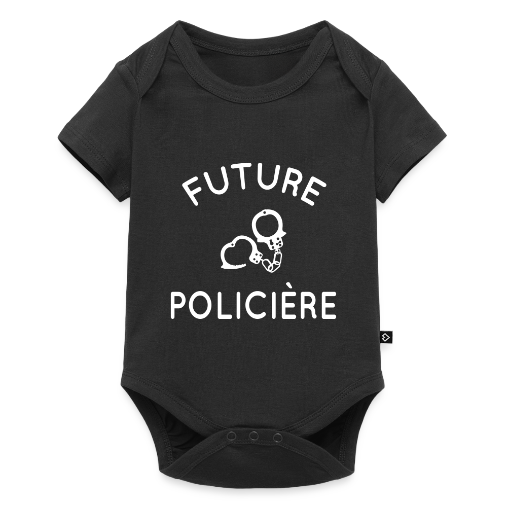 Body Bébé bio manches courtes - Future policière - noir