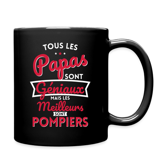 Mug uni - Papas géniaux - Les meilleurs sont pompiers - noir