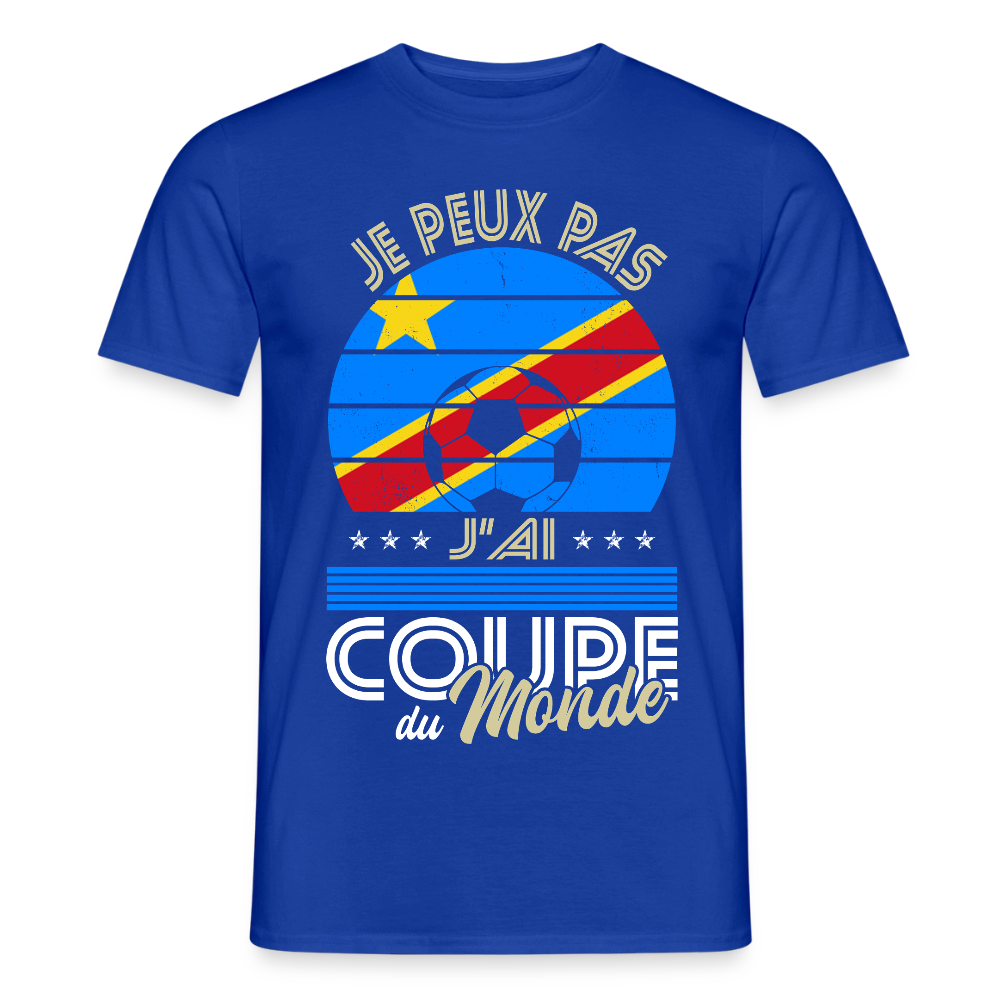 T-shirt Homme - Je peux pas j'ai Coupe du Monde - RD Congo - bleu foncé