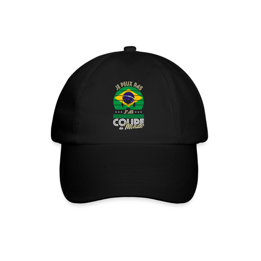 Casquette classique - Je peux pas j'ai Coupe du Monde - Brésil - noir/noir