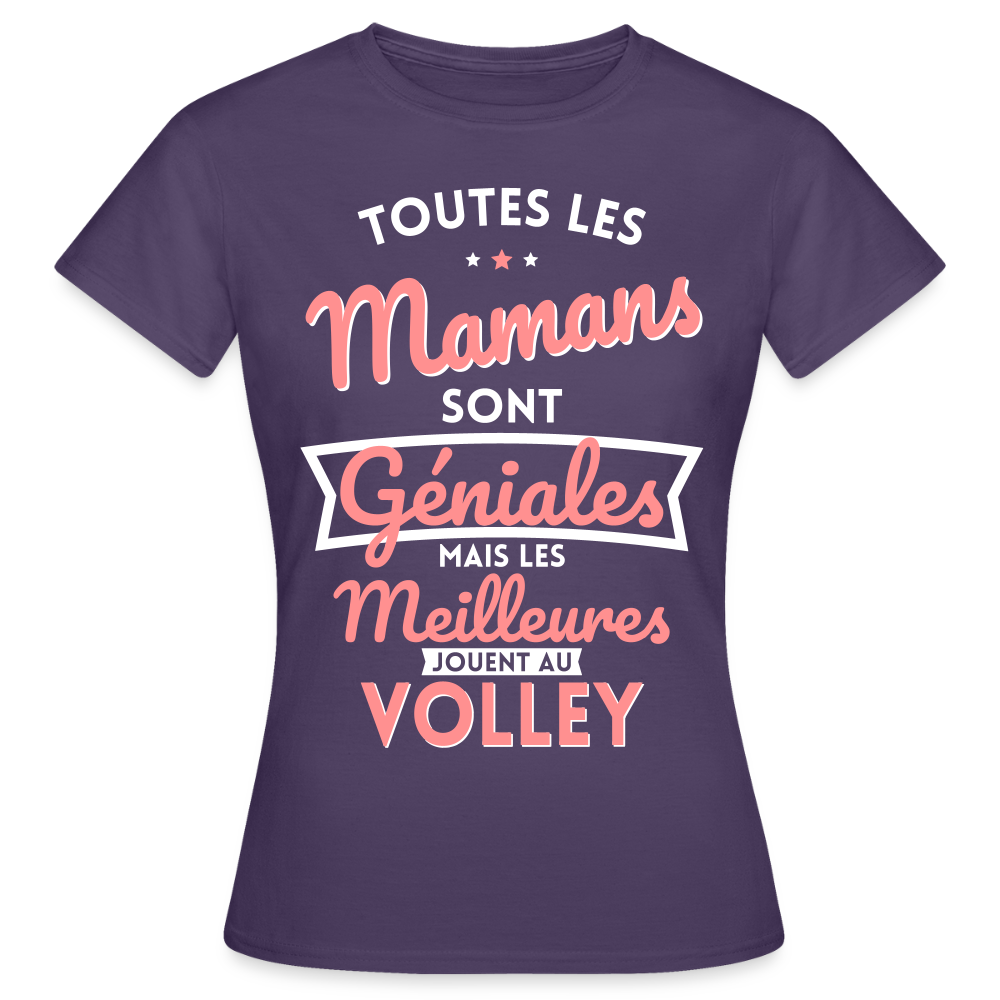 T-shirt Femme - Mamans géniales - Les meilleures jouent au volley - violet foncé