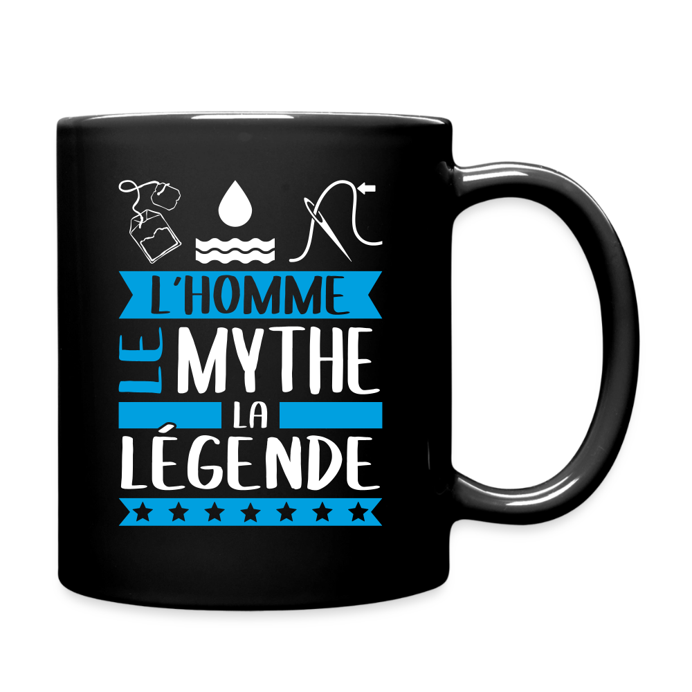Mug uni Théophile rébus – L’homme, le mythe, la légende - noir