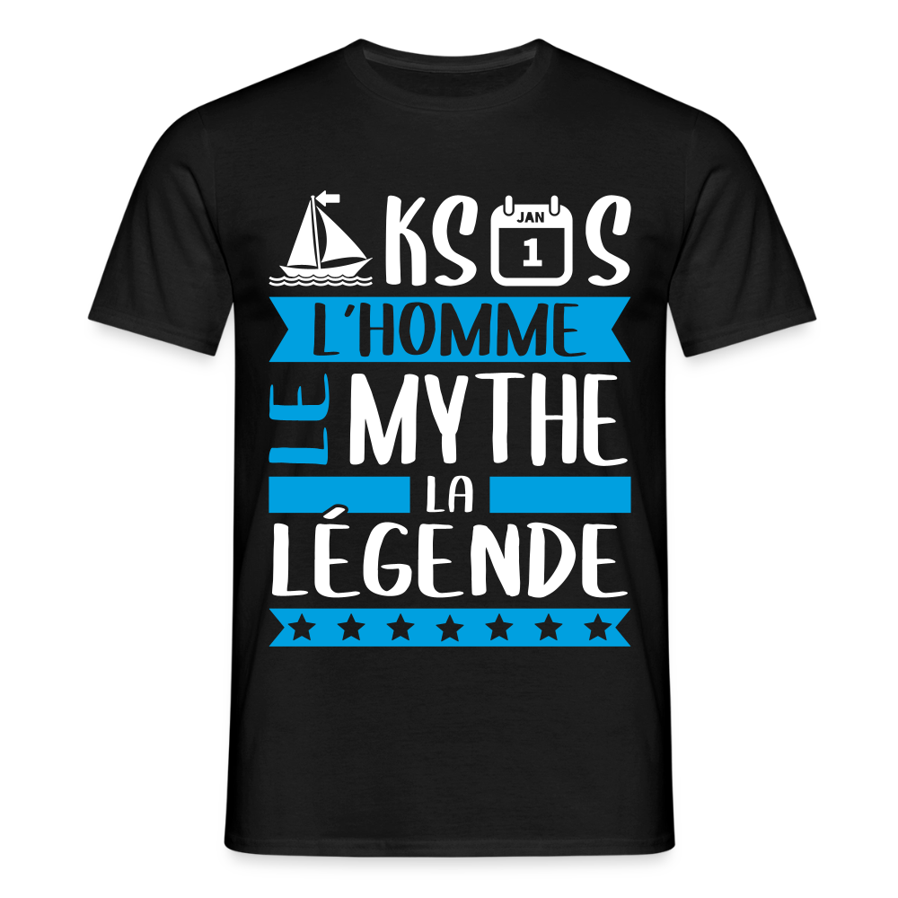 T-shirt homme Maxence rébus – L’homme, le mythe, la légende - noir