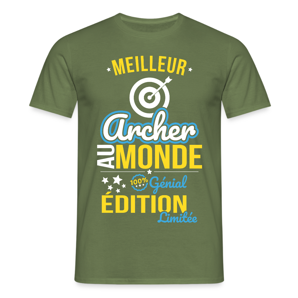 T-shirt Homme - Meilleur Archer au monde - 100% génial - vert militaire