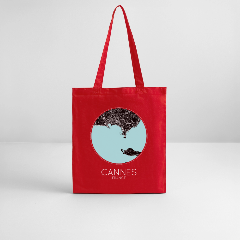 Tote Bag Cannes Bio – Plan de Cannes - rouge