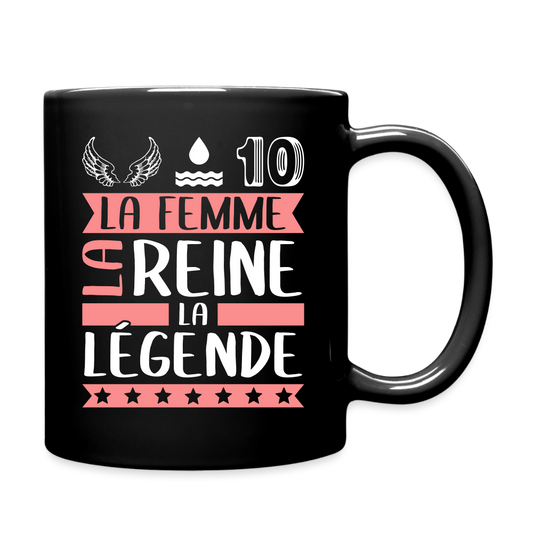 Mug uni Elodie rébus – La femme, la reine, la légende - noir