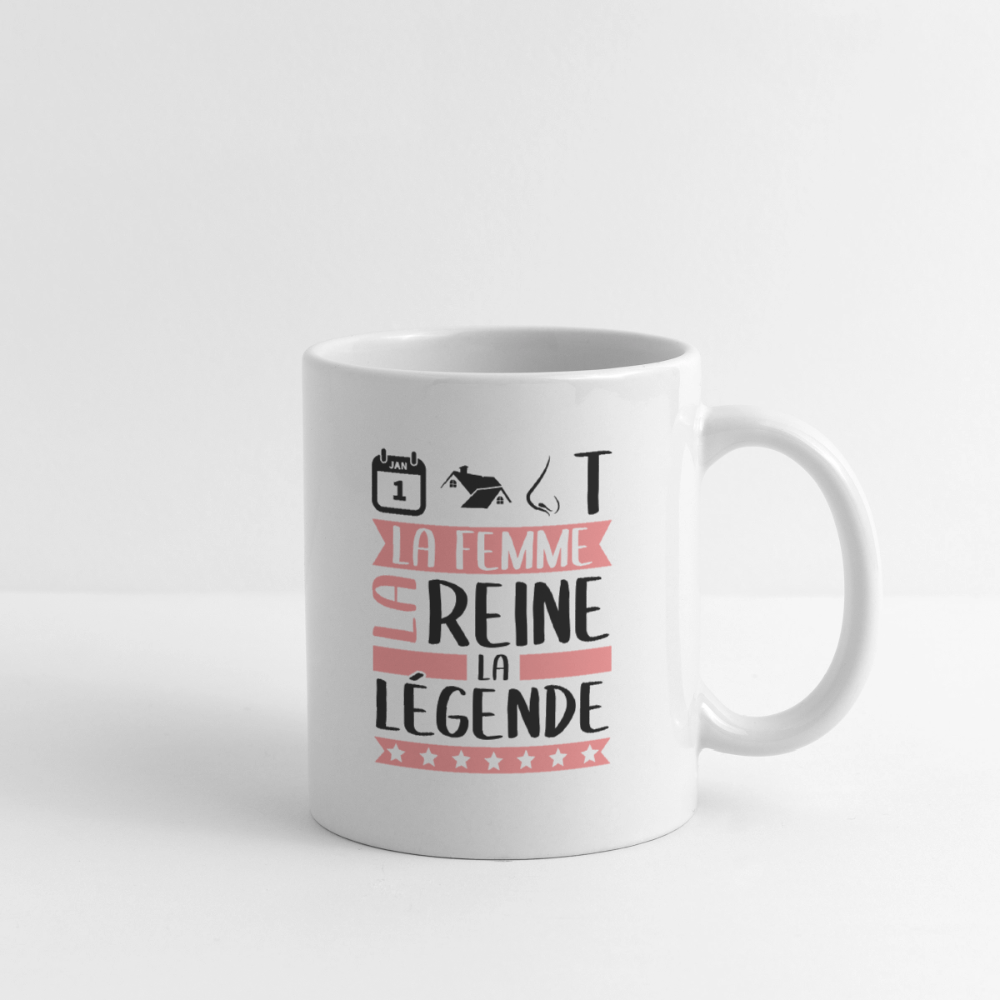 Mug blanc Antoinette rébus – fLa femme, la reine, la légende - blanc