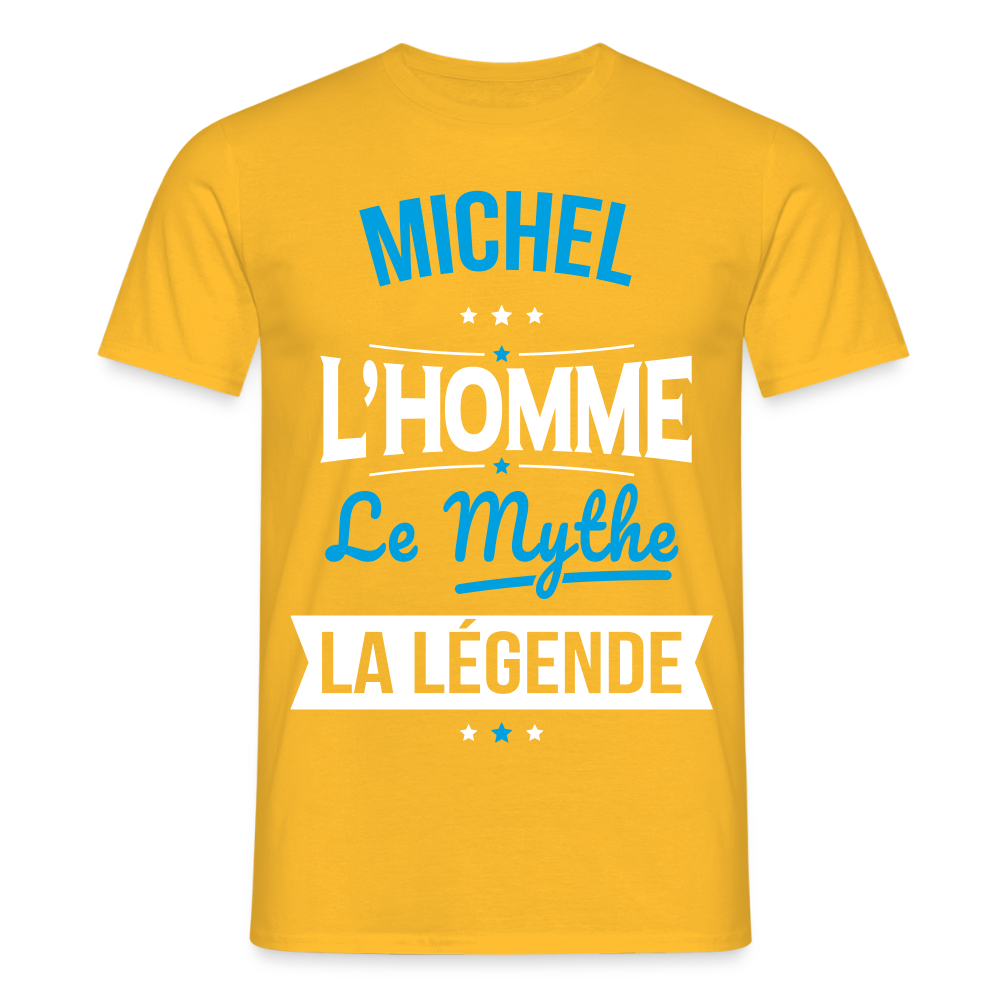 T-shirt Homme - Michel - l'Homme - le Mythe - la Légende - jaune