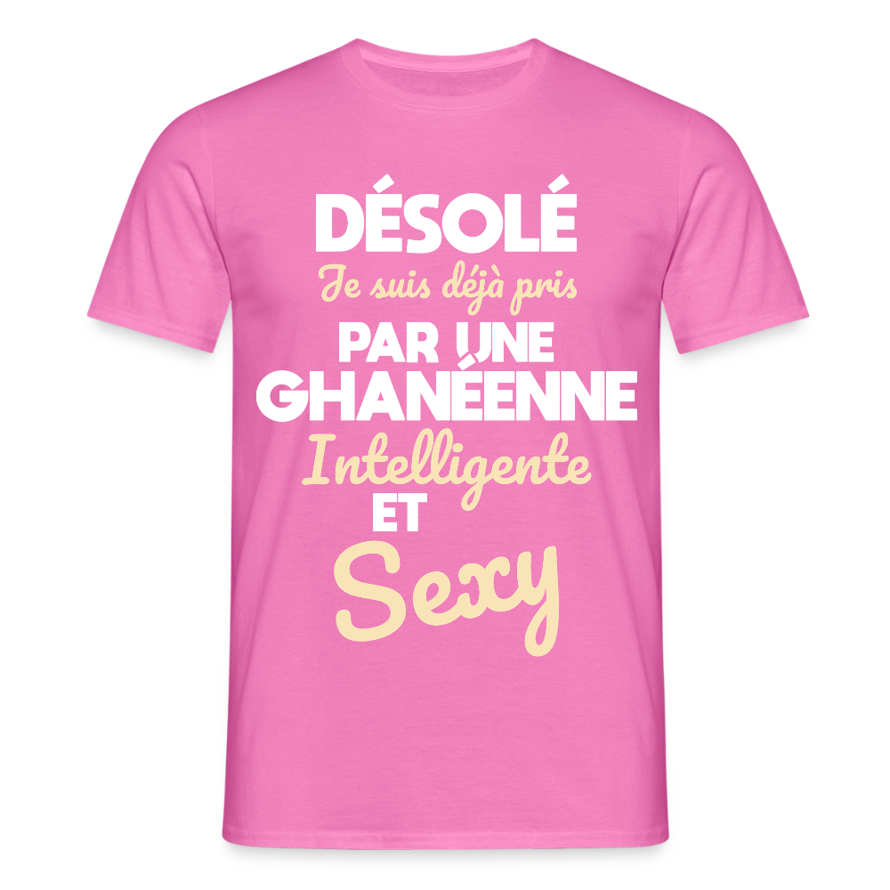 T-shirt Homme -  Je suis déjà pris par une Ghanéenne intelligente et sexy - rose