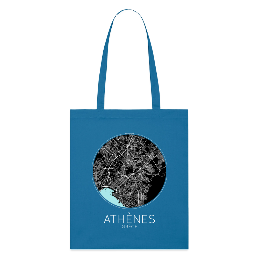 Tote Bag Athènes Bio – Plan d’Athènes - bleu royal