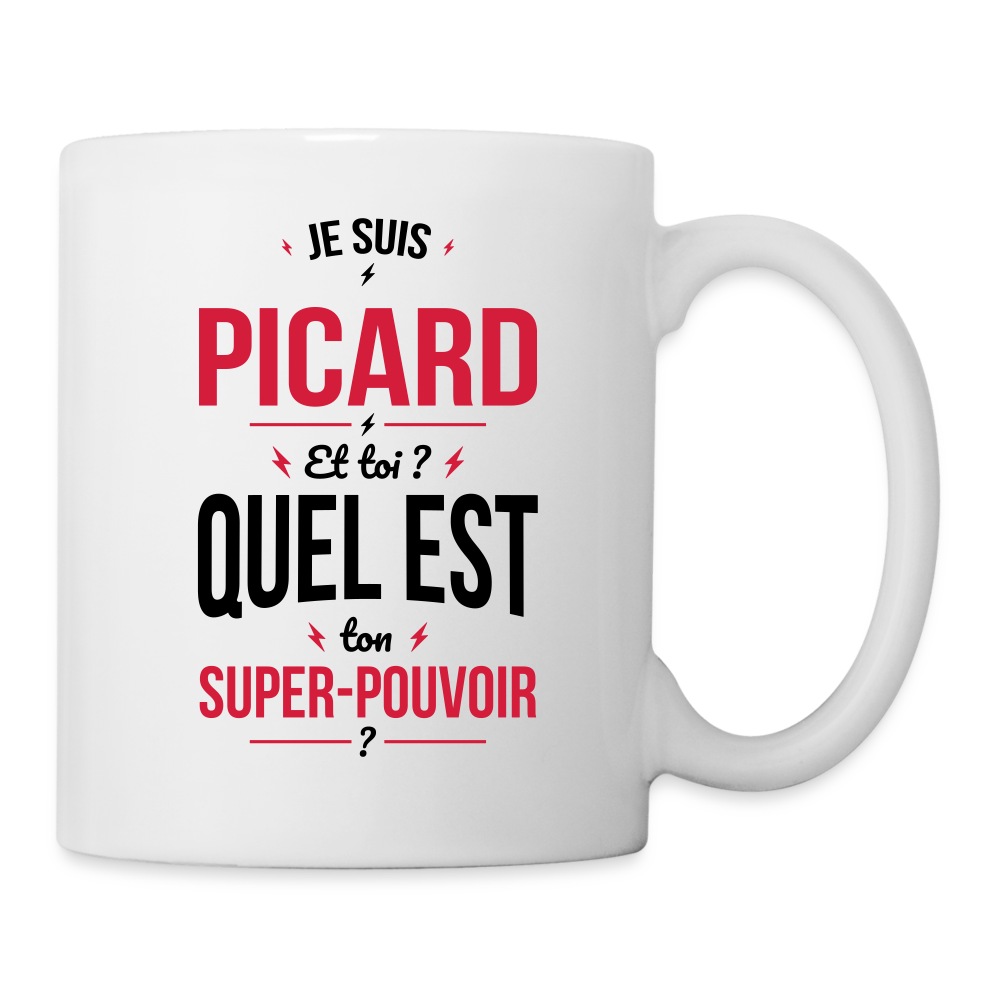 Mug blanc - Je suis Picard - Super-pouvoir - blanc