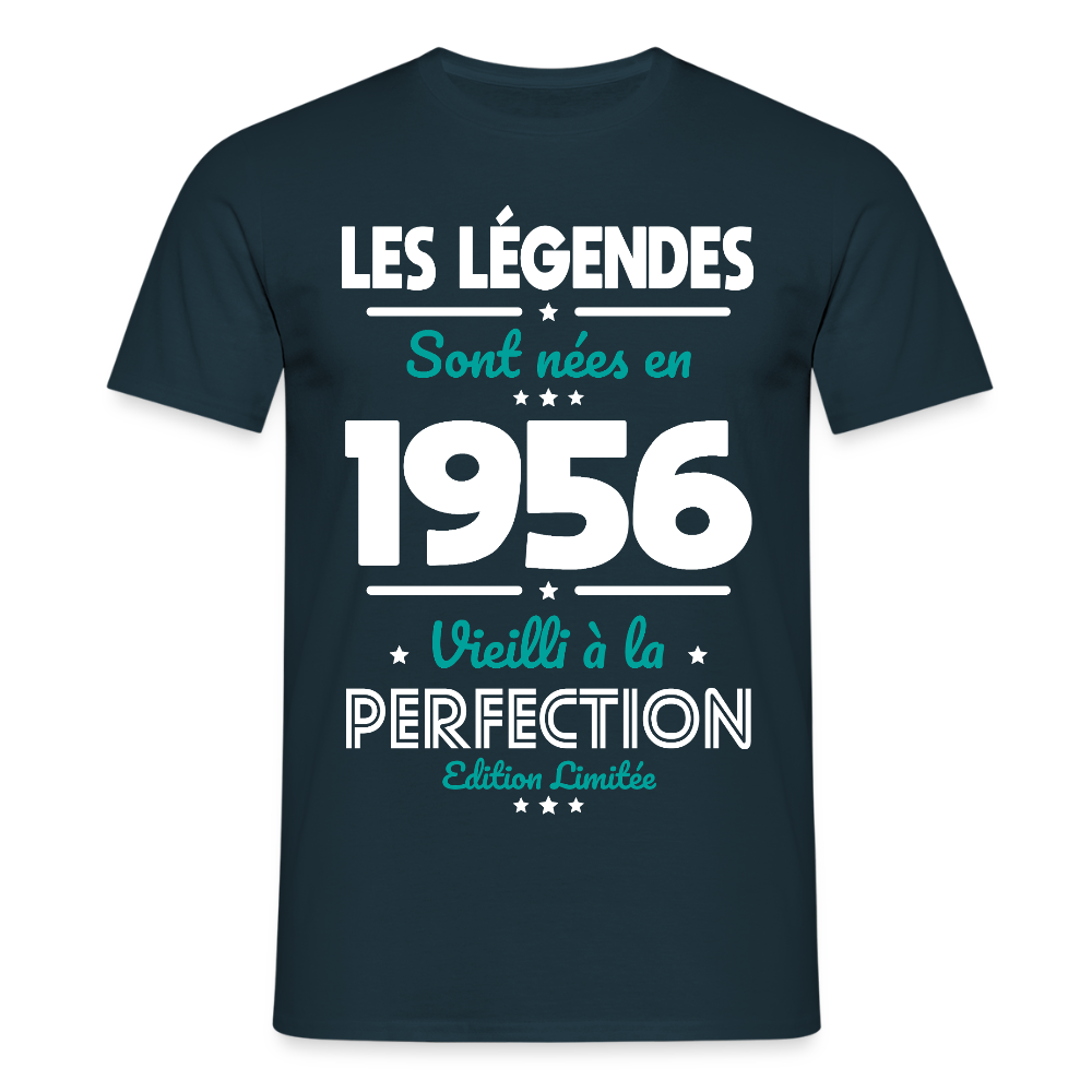 T-shirt anniversaire homme 70 ans – Les légendes sont nées en 1956 - marine