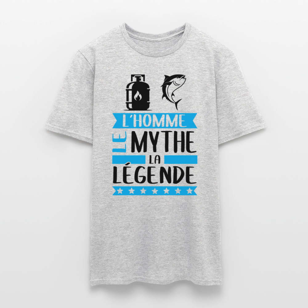 T-shirt homme coloris clair Gaston en rébus – L’homme, le mythe, la légende - gris chiné
