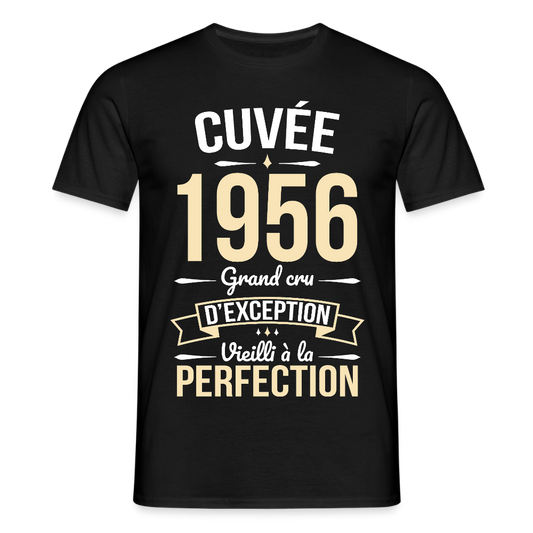 T-shirt anniversaire homme 70 ans – Cuvée 1956, Grand cru d’exception - noir