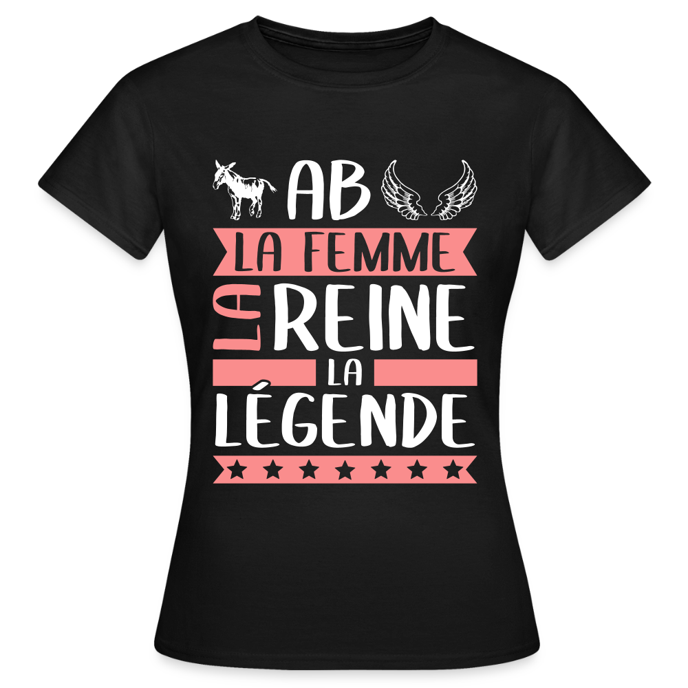T-shirt femme Annabelle rébus – La femme, la reine, la légende - noir