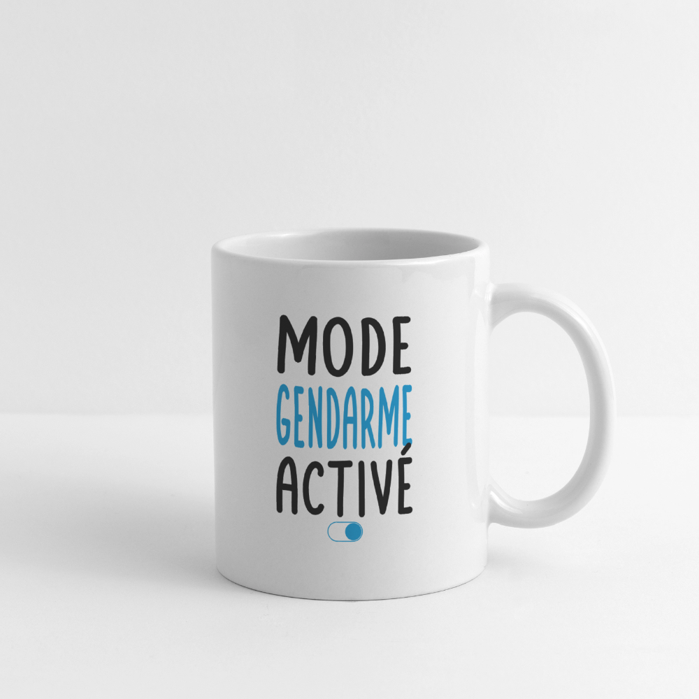 Mug blanc - Mode gendarme activé noir et bleu - blanc