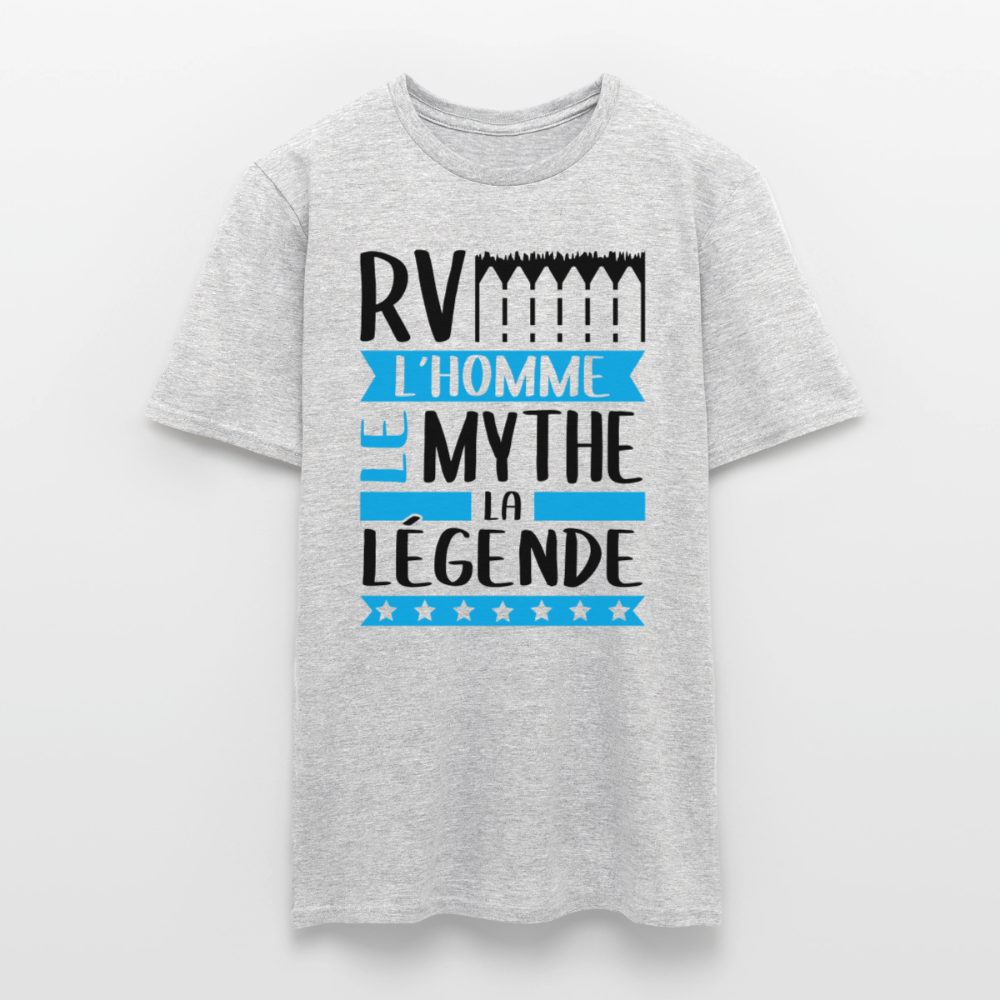 T-shirt homme coloris clair Hervé en rébus – L’homme, le mythe, la légende - gris chiné