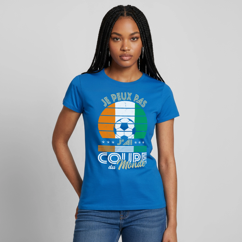 T-shirt Femme - Je peux pas j'ai Coupe du Monde - Côte d’Ivoire - bleu royal
