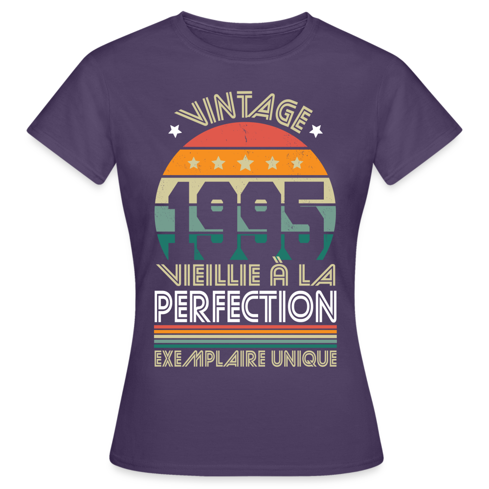 T-shirt Femme - Anniversaire 30 Ans - Vintage 1995 - violet foncé