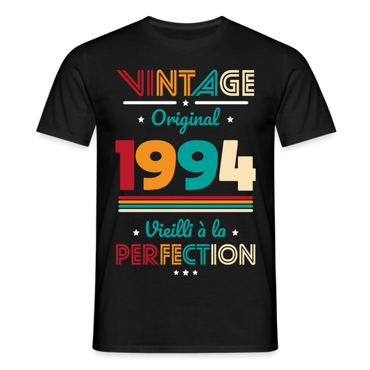 T-shirt Homme - Anniversaire 31 Ans - Vintage Original 1994 - noir