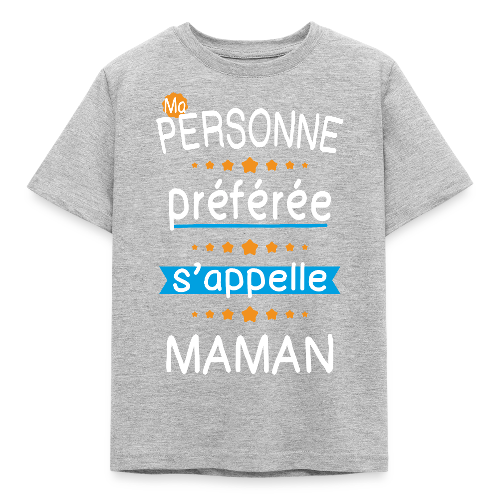 T-shirt enfant - Personne préférée Maman - gris chiné