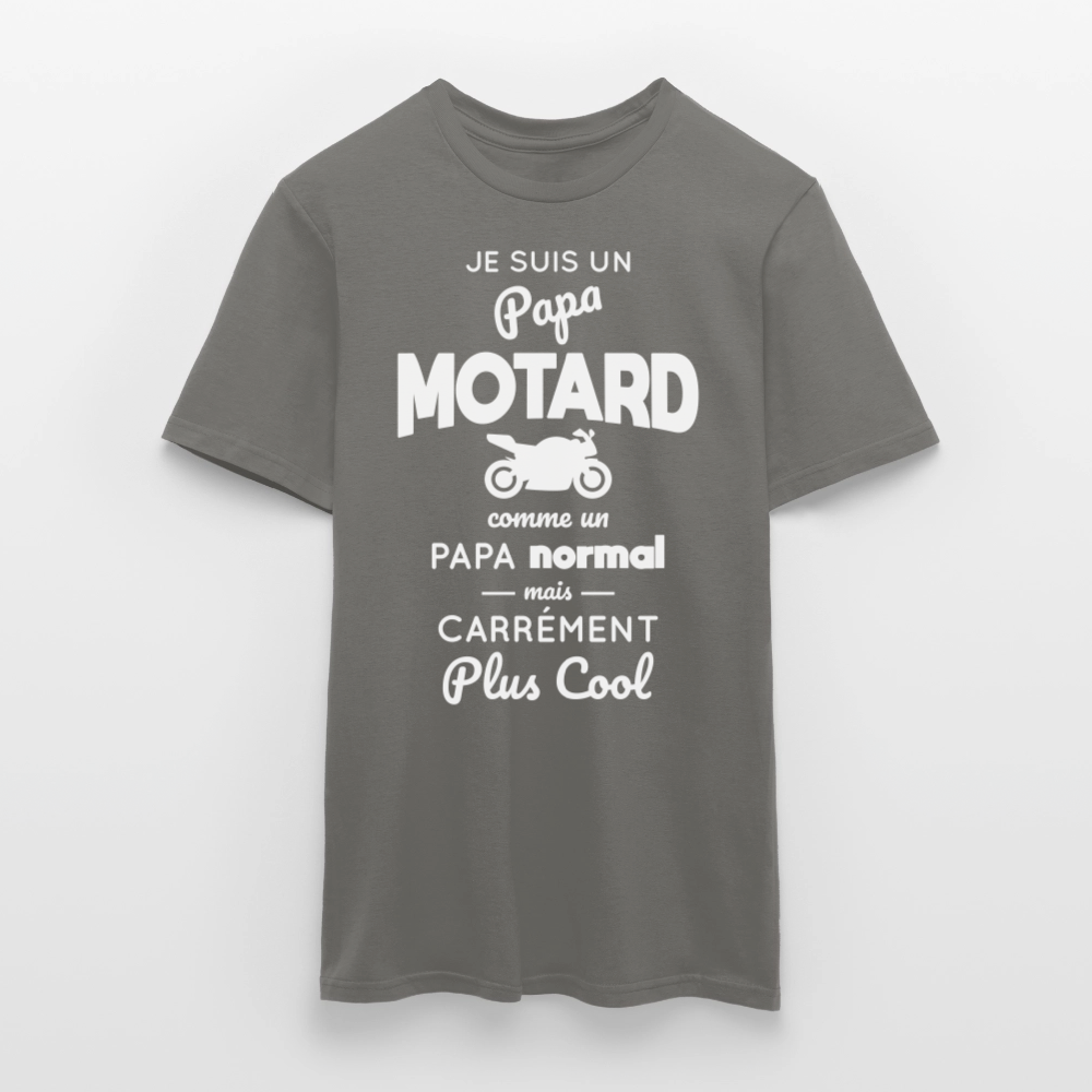 T-shirt Homme - Papa motard plus cool - gris graphite
