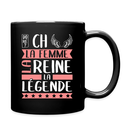 Mug uni Michèle rébus – La femme, la reine, la légende - noir