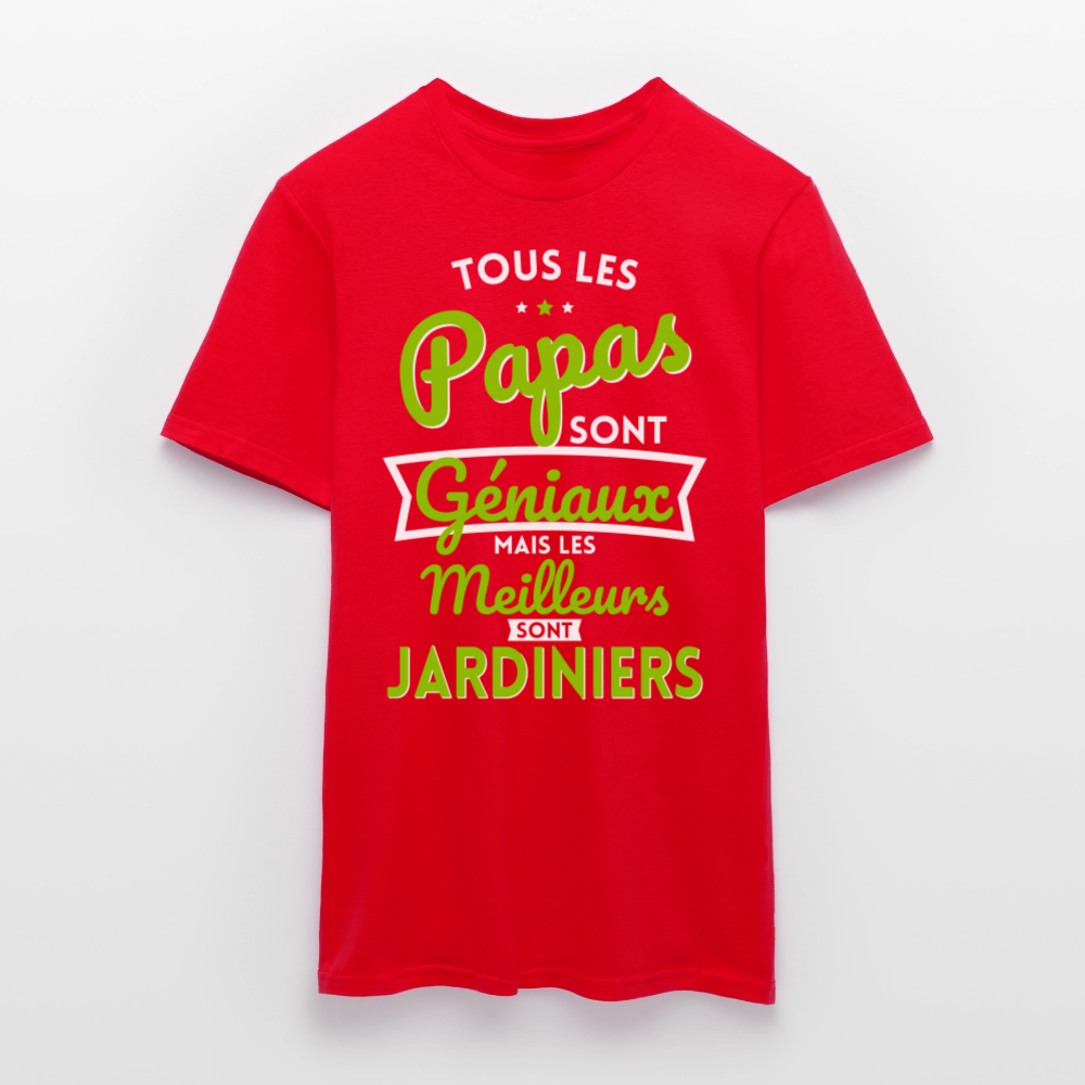 T-shirt Homme - Papas géniaux - Les meilleurs sont jardiniers - rouge