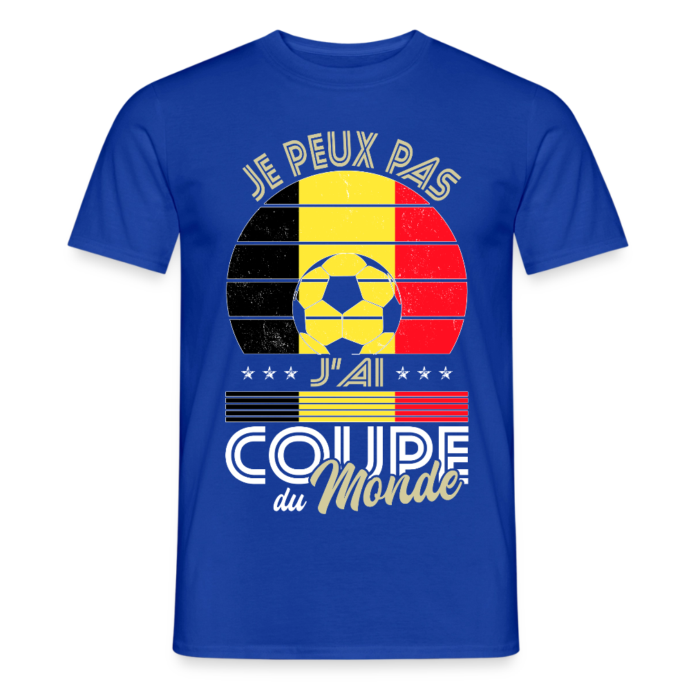 T-shirt Homme - Je peux pas j'ai Coupe du Monde - Belgique - bleu foncé