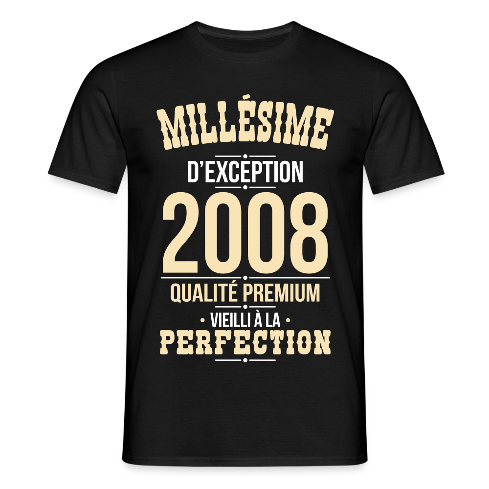 T-shirt Homme 18 Ans 2008 – Millésime d’Exception - noir