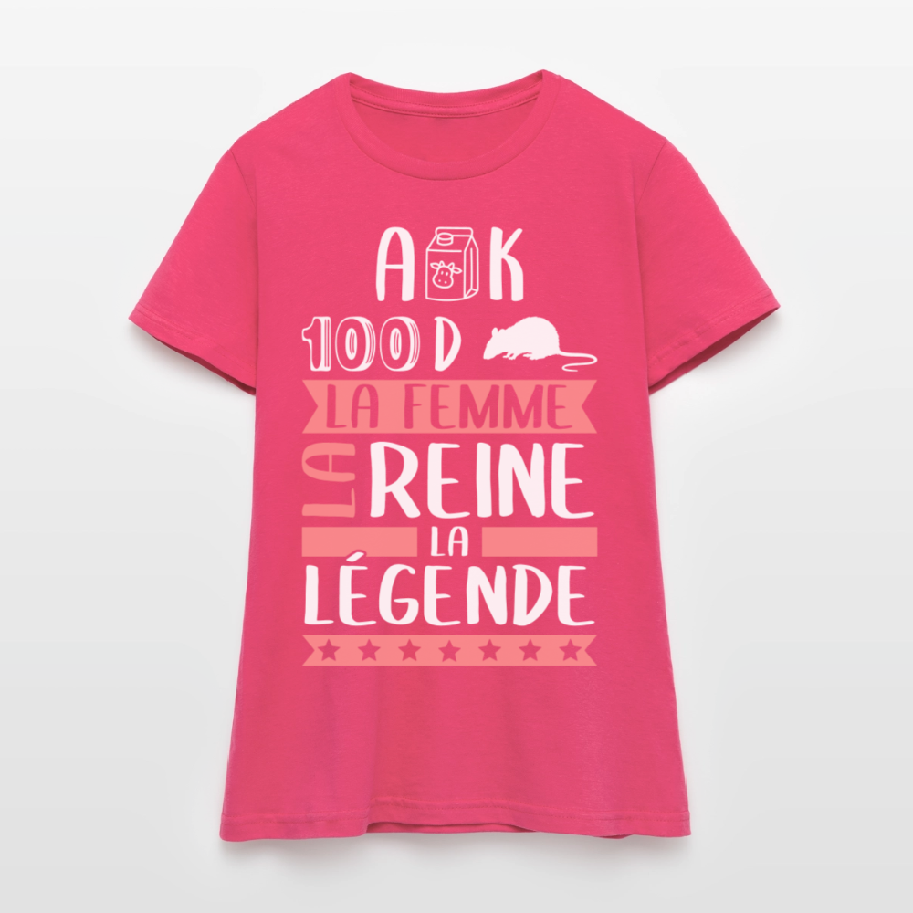 T-shirt femme Alexandra rébus – La femme, la reine, la légende - rose azalée